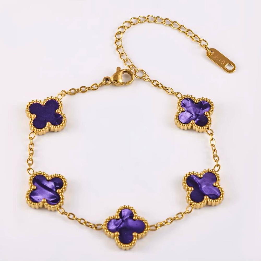 Elegant Gold and Purple Bracelet